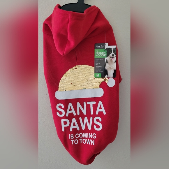 Unique Petz Other - Christmas Dog sequin hoodie Small or Medium NWT